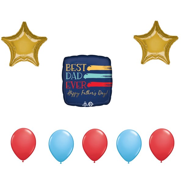 Loonballoon LOONBALLON Father's Day Theme Balloon Set, Standard Happy Father's Day Painted Best Dad Ever Balloon 87108